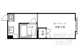シティハイツ 2階1Kの間取り