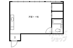 阪急京都本線 西京極駅 徒歩14分の賃貸マンション 5階1Kの間取り