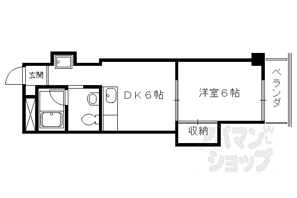 京都府京都市右京区太秦森ケ前町(賃貸マンション1DK・4階・22.00㎡)の写真 その2