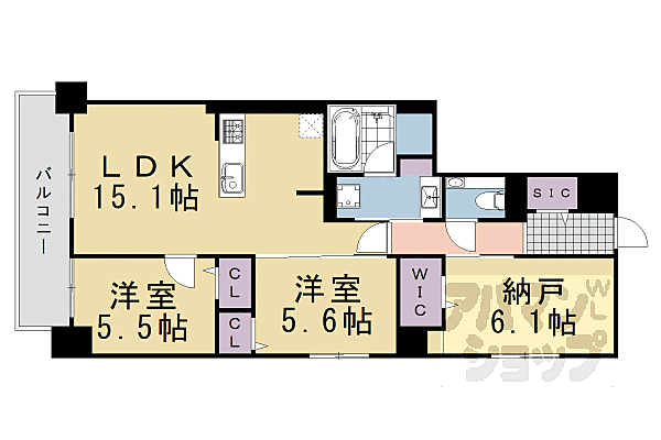 ＱＵＡＬＩＯＲ京都東山 401｜京都府京都市東山区三条通白川橋東入ル五軒町(賃貸マンション2SLDK・4階・72.75㎡)の写真 その2