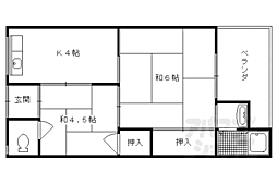 阪急嵐山線 松尾大社駅 徒歩12分の賃貸アパート 2階2Kの間取り