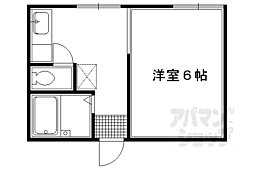 京福電気鉄道北野線 北野白梅町駅 徒歩3分の賃貸マンション 2階1Kの間取り