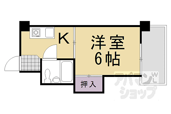 万里小路アベニュー 3C｜京都府京都市下京区柳馬場通仏光寺下ル万里小路町(賃貸マンション1K・3階・19.47㎡)の写真 その2