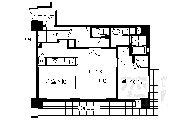 エステムプラザ京都四条烏丸 302｜京都府京都市中京区蛸薬師通室町西入姥柳町(賃貸マンション2LDK・3階・53.42㎡)の写真 その2