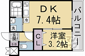 京都府京都市右京区山ノ内荒木町（賃貸アパート1DK・2階・27.50㎡） その2