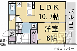 阪急京都本線 西京極駅 徒歩14分の賃貸アパート 3階1LDKの間取り