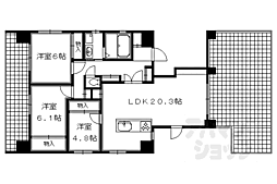 シルエラ御所南 9階3LDKの間取り
