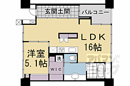 JR東海道・山陽本線 西大路駅 徒歩13分の賃貸マンション 6階1LDKの間取り