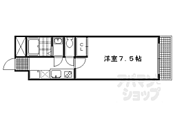 京都市営烏丸線 丸太町駅 徒歩13分の賃貸マンション 1階1Kの間取り