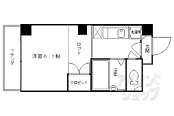 JR山陰本線 梅小路京都西駅 徒歩1分の賃貸マンション 3階1Kの間取り