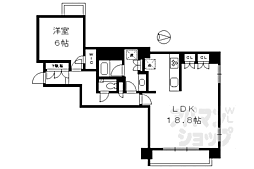 ジ・アーバネックス京都四条烏丸テラス 8階1LDKの間取り