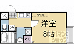 京都市営烏丸線 京都駅 徒歩16分の賃貸マンション 4階1Kの間取り