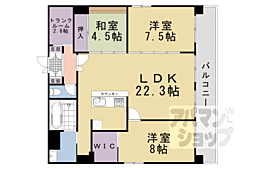 Ｇ−ＣＲＥＳＴ京都四条烏丸 11階3LDKの間取り