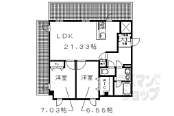 メディナ烏丸御池 12階2LDKの間取り
