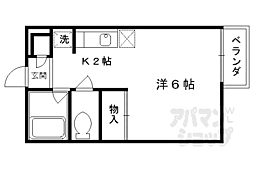 JR東海道・山陽本線 西大路駅 徒歩2分の賃貸アパート 1階1Kの間取り