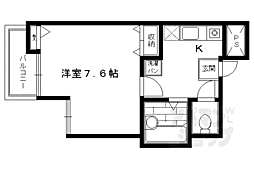 プールトゥジュール中はし 3階1Kの間取り
