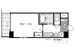 阪急京都本線 西院駅 徒歩9分の賃貸マンション 10階1Kの間取り