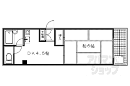 京阪本線 神宮丸太町駅 徒歩10分の賃貸マンション 5階1DKの間取り