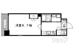 JR山陰本線 太秦駅 徒歩9分の賃貸マンション 2階1Kの間取り