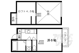 京都地下鉄東西線 太秦天神川駅 徒歩10分の賃貸マンション 1階1Kの間取り
