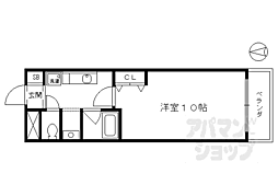 プラザ五条鴨川 3階1Kの間取り