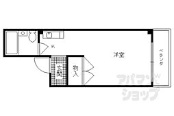 JR山陰本線 嵯峨嵐山駅 徒歩10分の賃貸マンション 3階1Kの間取り
