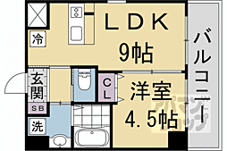 JR山陰本線 二条駅 徒歩7分の賃貸マンション 4階1LDKの間取り