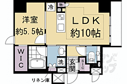 レ・ジェイド京都四条大宮 4階1LDKの間取り