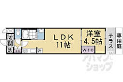 JR東海道・山陽本線 京都駅 徒歩15分の賃貸マンション 1階1LDKの間取り