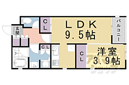 アーバネックス東山三条 5階1LDKの間取り