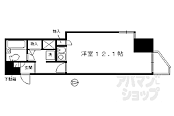レスポアール四条大宮 5階ワンルームの間取り