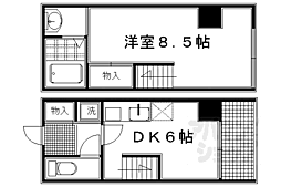 京都市営烏丸線 今出川駅 徒歩15分の賃貸マンション 6階1DKの間取り