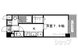 JR山陰本線 丹波口駅 徒歩8分の賃貸マンション 6階1Kの間取り