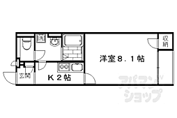 京都地下鉄東西線 太秦天神川駅 徒歩8分の賃貸アパート 1階1Kの間取り