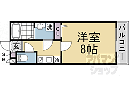 京都市営烏丸線 九条駅 徒歩4分の賃貸アパート 1階1Kの間取り