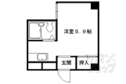 京都市営烏丸線 今出川駅 徒歩1分の賃貸マンション 5階1Kの間取り