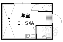 京福電気鉄道北野線 北野白梅町駅 徒歩18分の賃貸マンション 4階ワンルームの間取り