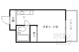 阪急京都本線 西京極駅 徒歩12分の賃貸マンション 3階1Kの間取り