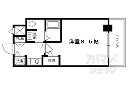 京阪本線 清水五条駅 徒歩4分の賃貸マンション 3階1Kの間取り