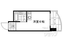 JR東海道・山陽本線 京都駅 徒歩11分の賃貸マンション 4階ワンルームの間取り