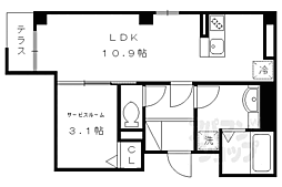 レジデンス京都洛央 1階1LDKの間取り