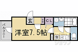 JR山陰本線 太秦駅 徒歩5分の賃貸アパート 3階1Kの間取り