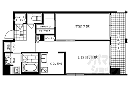 アスヴェル京都烏丸五条 8階1LDKの間取り