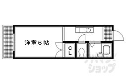 京阪本線 出町柳駅 徒歩6分の賃貸アパート 1階1Kの間取り