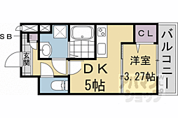 JR山陰本線 二条駅 徒歩7分の賃貸マンション 5階1DKの間取り