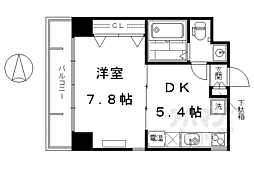 JR東海道・山陽本線 京都駅 徒歩10分の賃貸マンション 5階1Kの間取り