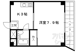 エザーンスあおい 4階1Kの間取り