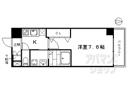 JR東海道・山陽本線 西大路駅 徒歩7分の賃貸マンション 6階1Kの間取り
