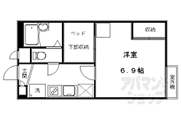 京福電気鉄道北野線 北野白梅町駅 徒歩6分の賃貸アパート 2階1Kの間取り