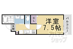 ＧＲＡＮＤ　ＢＲＩＬＬＥＲ高台寺 2階1Kの間取り